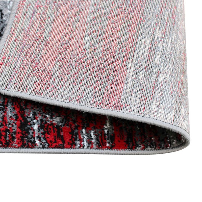 Masada Rugs Masada Rugs Trendz Collection 2'x3' Modern Contemporary Area Rug Mat in Red， Gray and Black - Design Trz863