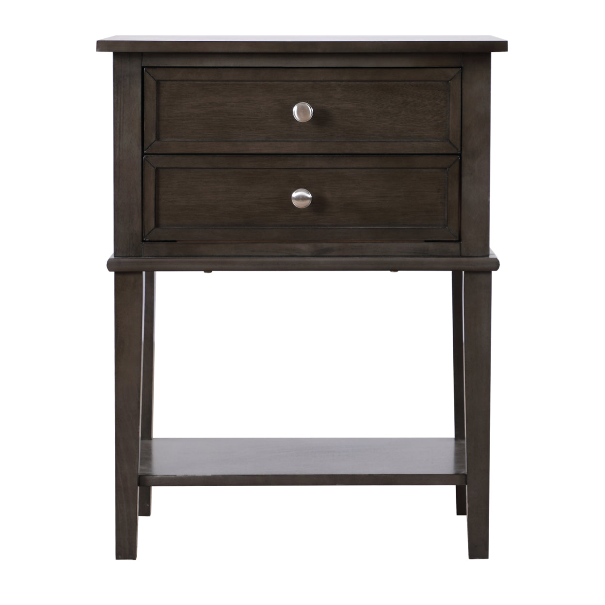 Newton 2-Drawer Gray Nightstand (28