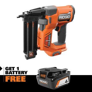 RIDGID 18V Brushless Cordless 18-Gauge 2-18 in. Brad Nailer with 4.0 Ah Lithium-Ion Battery R09891B-AC87004