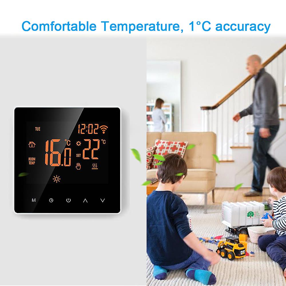 Orange Wi-fi Wi-fi Smart Thermostat Digital Temperature Controller App Control Lcd Display Touch Screen Week Programmable Electric Floor Heating Therm