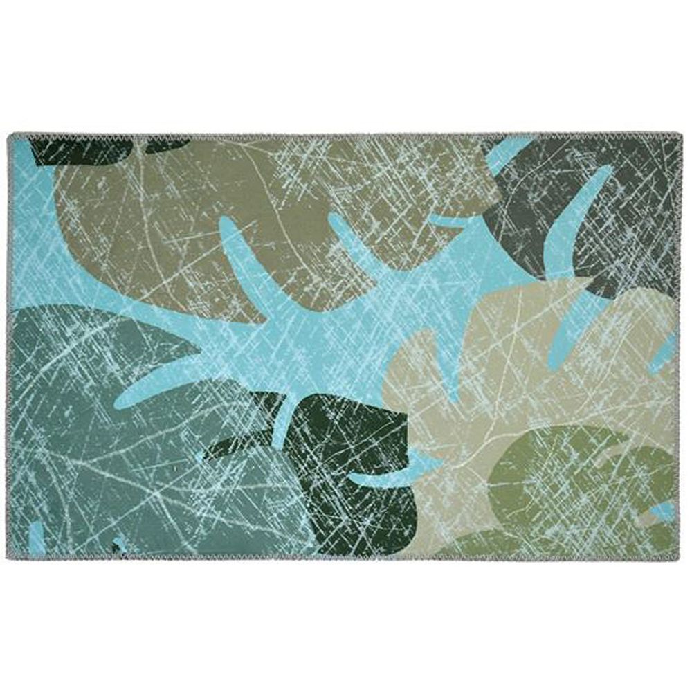 Homefires Faded Tropical Leaves Indoor/Outdoor Decorative Accent Rug - 20x30