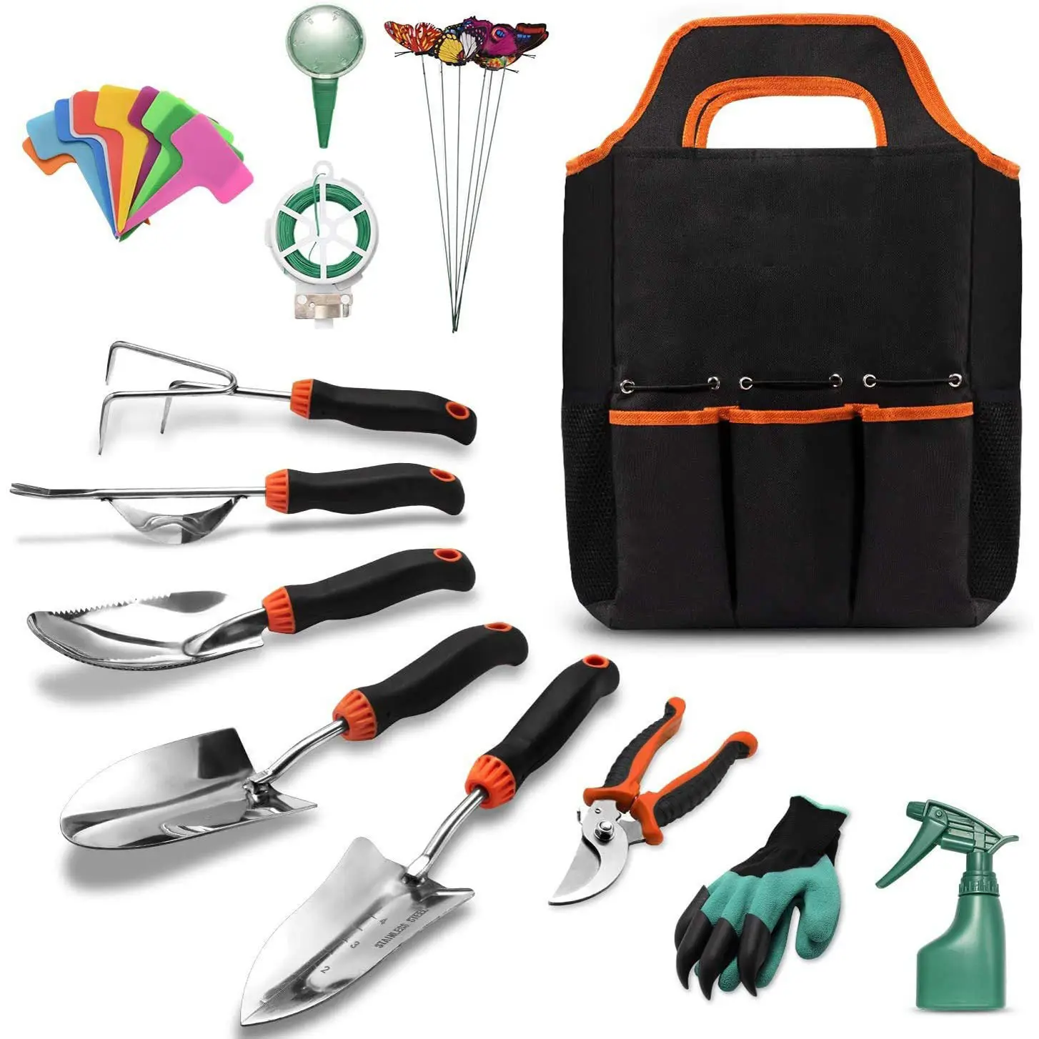 Garden tool set stainless steel 9 piece gardening tools glov es scissors Home garden tools shovel rake spade