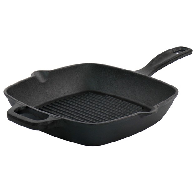 Oster Castaway 10 Inch Square Cast Iron Grill Pan With Pouring Spouts