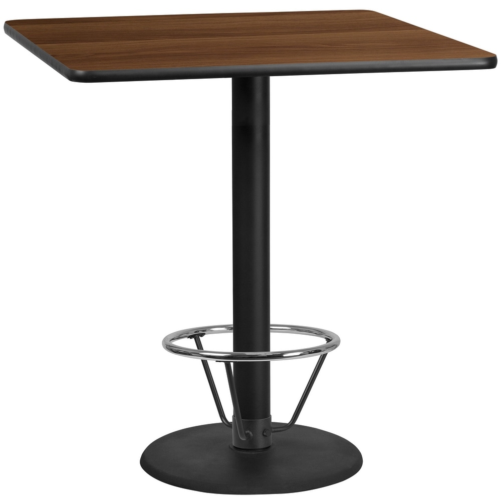 42'' Square Laminate Table Top with 24'' Round Bar Height Table Base