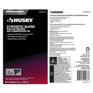 Husky Synthetic Blend Non-Detergent Oil Air Compressor 018-0079H