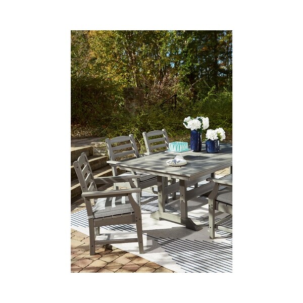 Signature Design by Ashley Visola Gray Rectangular Outdoor Poly All Weather Dining Table Only