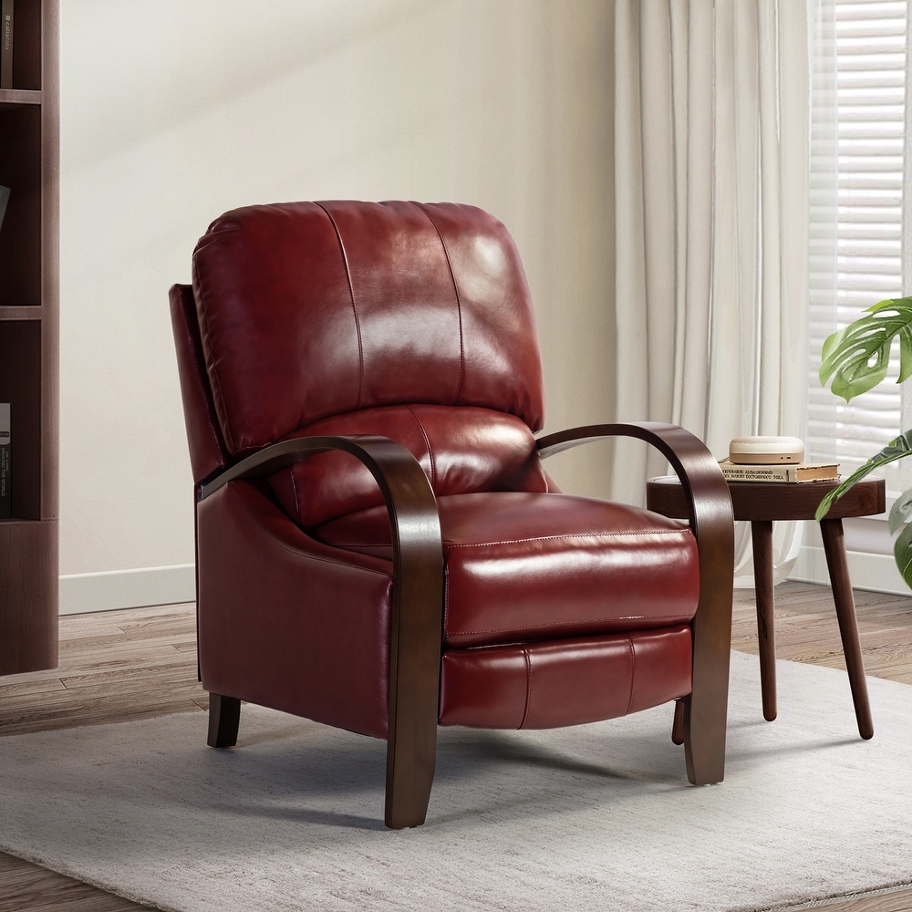 Alexandra Genuine Leather Manual Recliner