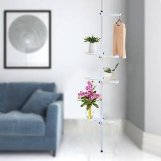 YIYIBYUS 122 in. Tall IndoorOutdoor White Metal Plant Stand (7-Tiered) HG-FKH-3730