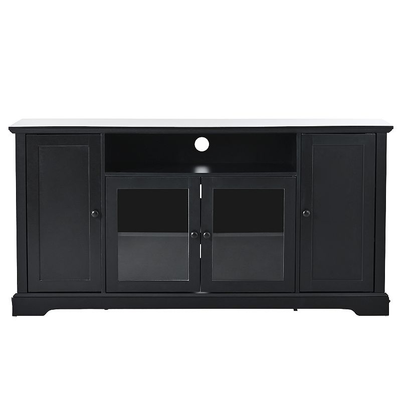 Merax Tv Stand With 2 Tempered Glass Doors