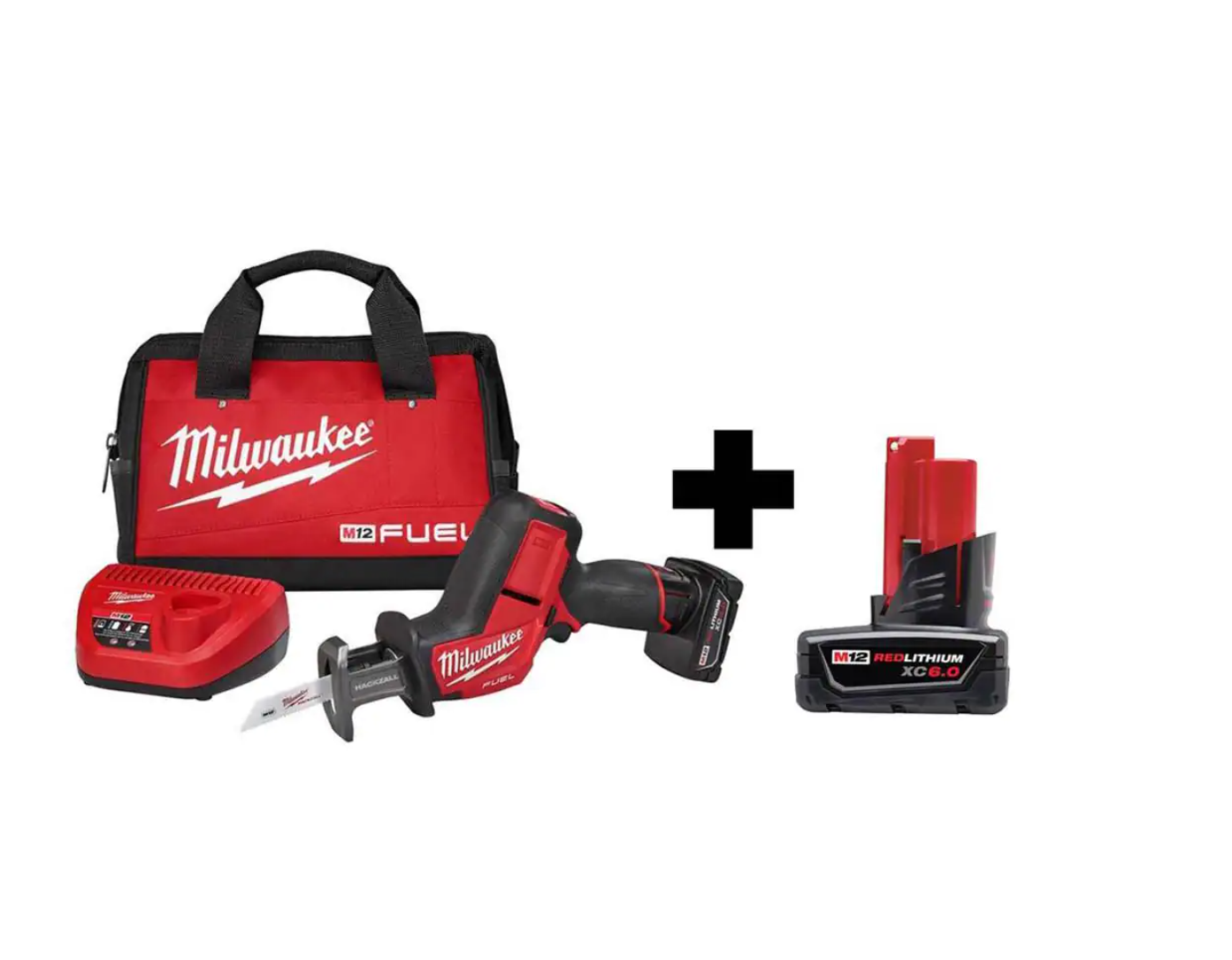 Milwaukee 2520-21XC-48-11-2460 M12 FUEL 12V Lithium-Ion Brushless Cordless HACKZALL Reciprocating Saw Kit with 6.0Ah Battery