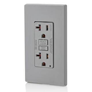 Leviton 20 Amp Self-Test SmartlockPro Slim Duplex GFCI Outlet Gray (10-Pack) VG1-GFNT2-HG1