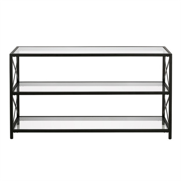 Modern X sided Black And Bronze Metal Tv Stand Henn amp hart