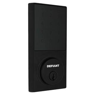 Defiant Slim Matte Black Electronic Touchpad Deadbolt 32GZ4X9D01BB