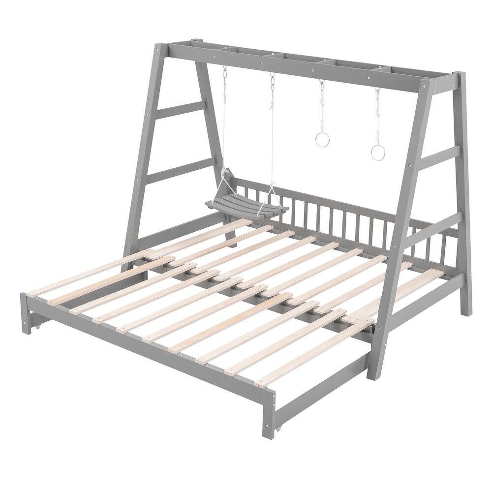 Extendable Twin Size Daybed with Swing and Ring Handles