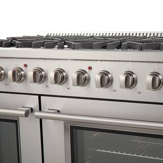 Forno 48 in. 6.58 cu. ft. Capacity Professional Freestanding Double Oven Gas Range with 8 Italian Burners in Stainless Steel FFSGS6244-48