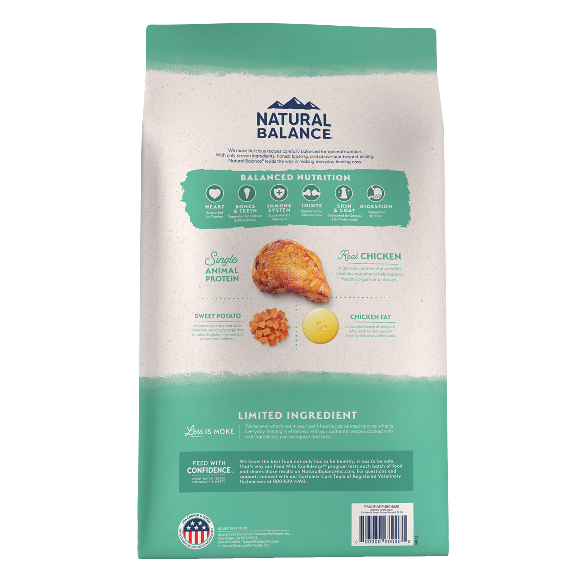 Natural Balance L.I.D. Limited Ingredient Diets Chicken  Sweet Potato Formula Dry Dog Food， 24 lbs.