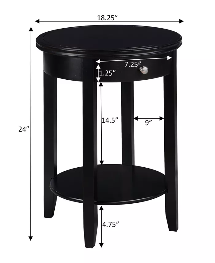 Convenience Concepts 18.25 Rubber wood AH Baldwin End Table