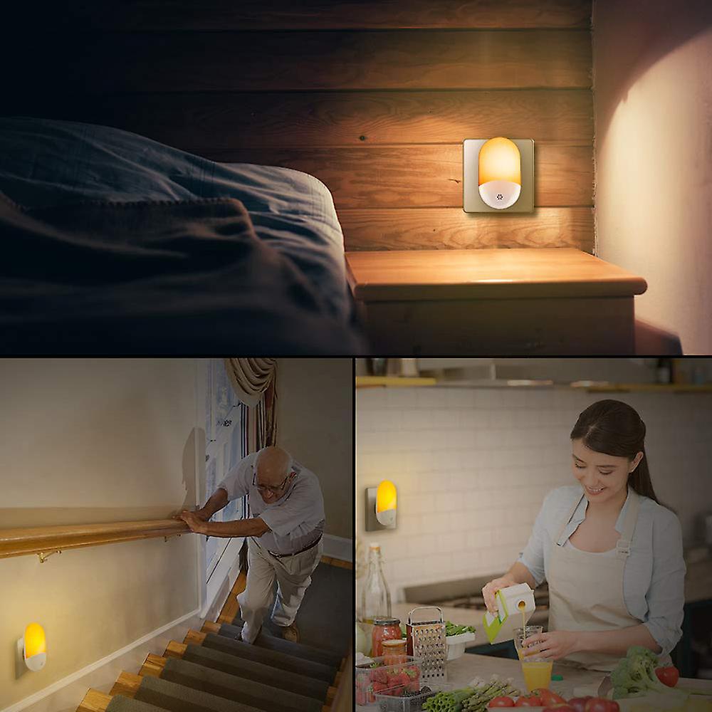 Led Plug-in Night Light 0.7w Warm White Wall Lights With Dusk-to-dawn Sensor For Nursing Baby Kids Children's Room Bedroom Bathroom Hotel Stair Hallwa