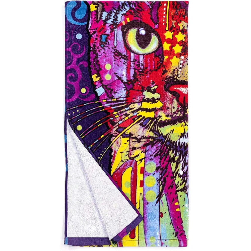 Confident Cat Super Soft Plush Cotton Beach Bath Pool Towel by Dean Russo