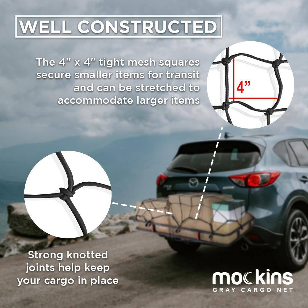 Mockins 35 in. x 39 in. Heavy-Duty Bungee Cargo Net - Stretches to 39 in. x 65 in. MA-45