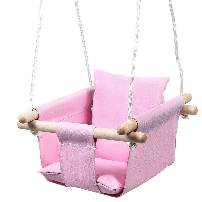 Indoor Outdoor Baby Canvas Hanging Swing-Pink