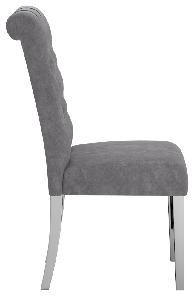 Set of 2 Velvet Upholstered Side Chair   Contemporary   Dining Chairs   by WHI  Houzz