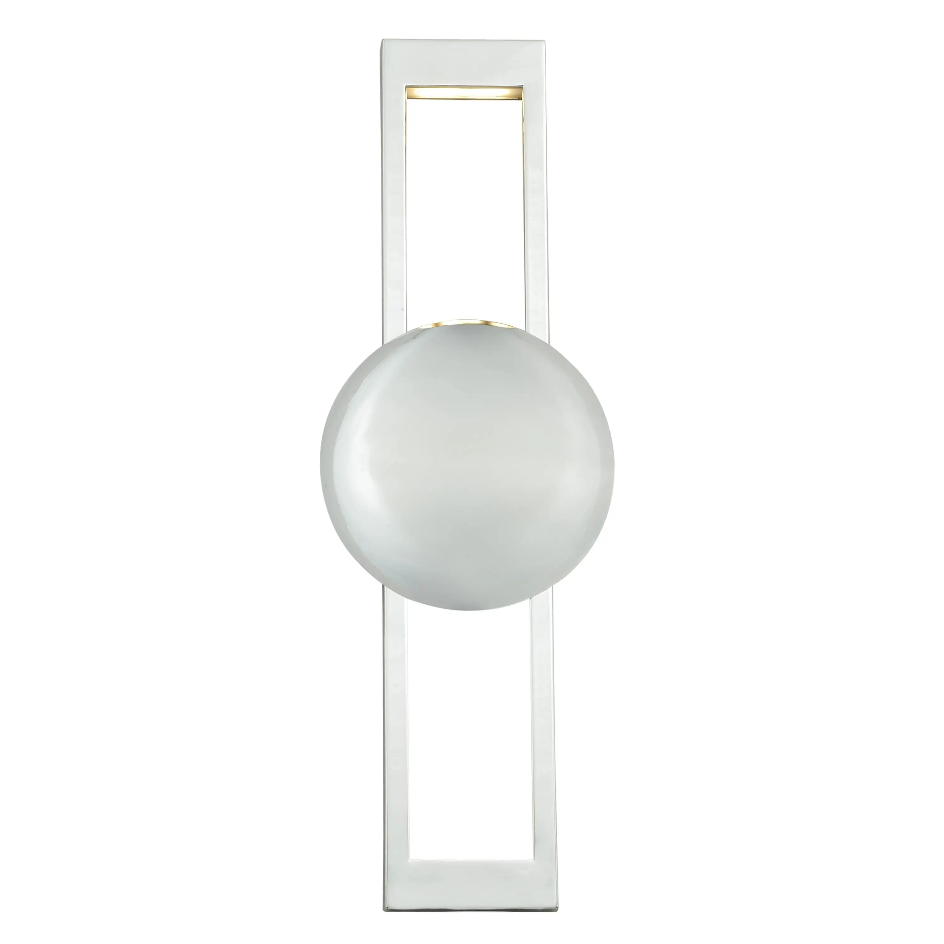 Aline 1 Light LED Polished Nickel Contemporary Flush Wall Sconce - 6-in. W x 18-in. H x 2.5-in. D