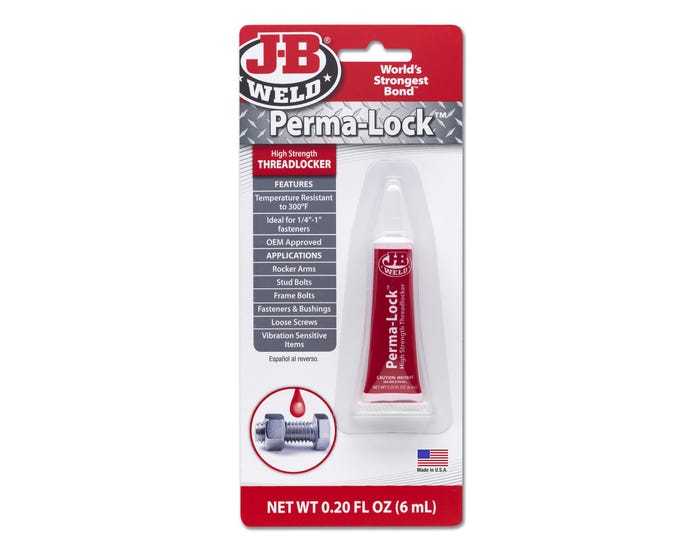 J-B Weld Perma-Lock Red Threadlocker， 36 ml - 27136