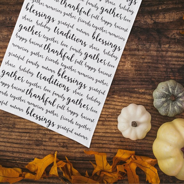 C amp f Home Harvest Script Printed Flour Sack Cloth Thanksgiving Kitchen Towel Dishtowel