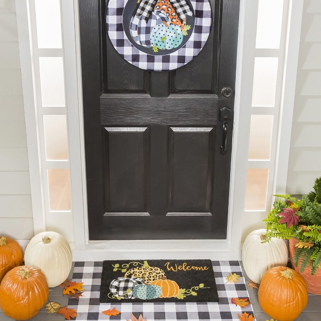 Mixed Print Pumpkins Coir Mat