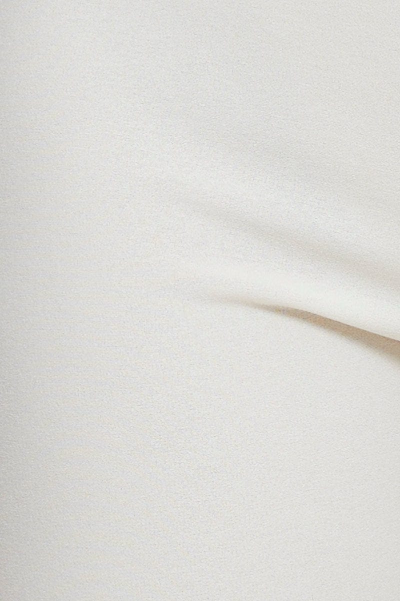 White Flare Pants High Rise