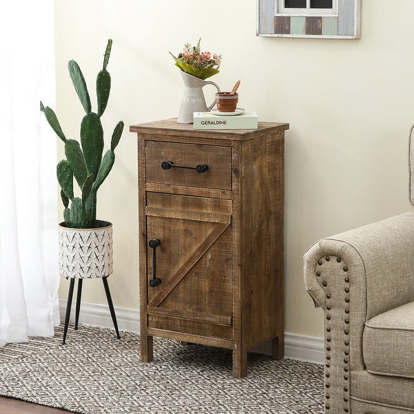 Rustic Wood Accent End Table - 33.75