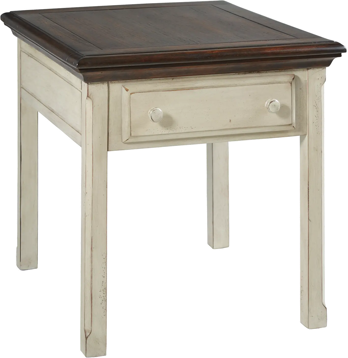 Sutter Creek Cream and Brown End Table with Drawer