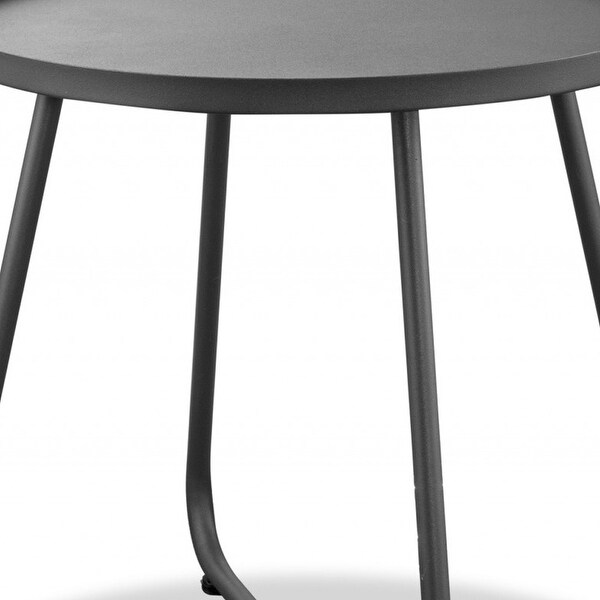 18inch Gray Rounded Aluminum Outdoor Side Table