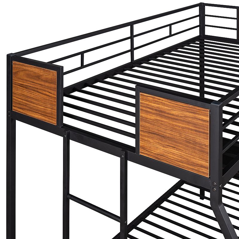 Merax Twin-over-Full Bunk Bed Modern Style Steel Frame Bunk Bed