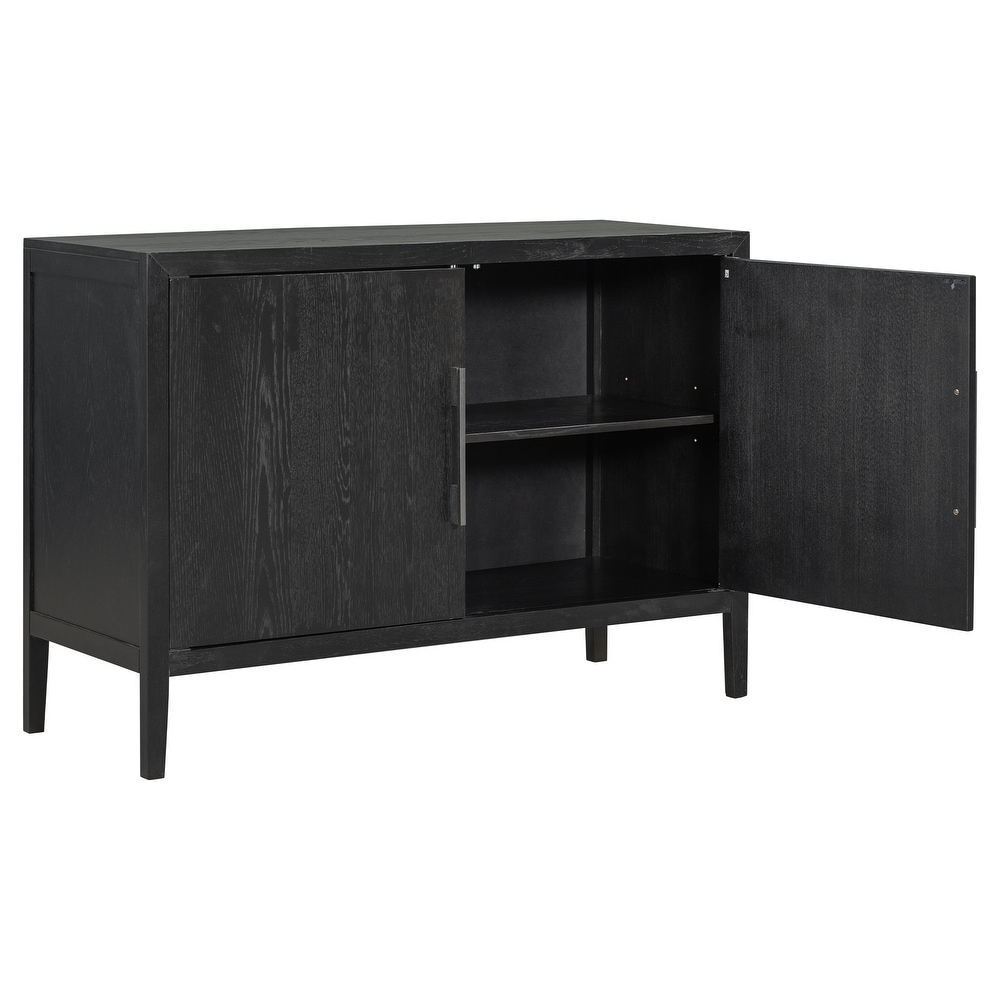 Storage Cabinet  Sideboard Wooden Cabinet with 2 Metal Handles and 2 Doors for Hallway/Entryway/Living Room/Bedroom