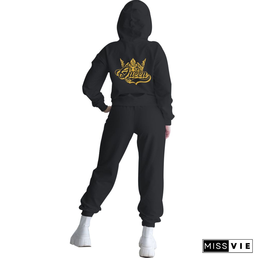 Hoodies Sporty Sweatshirt And Skinny Pants Tracksuit