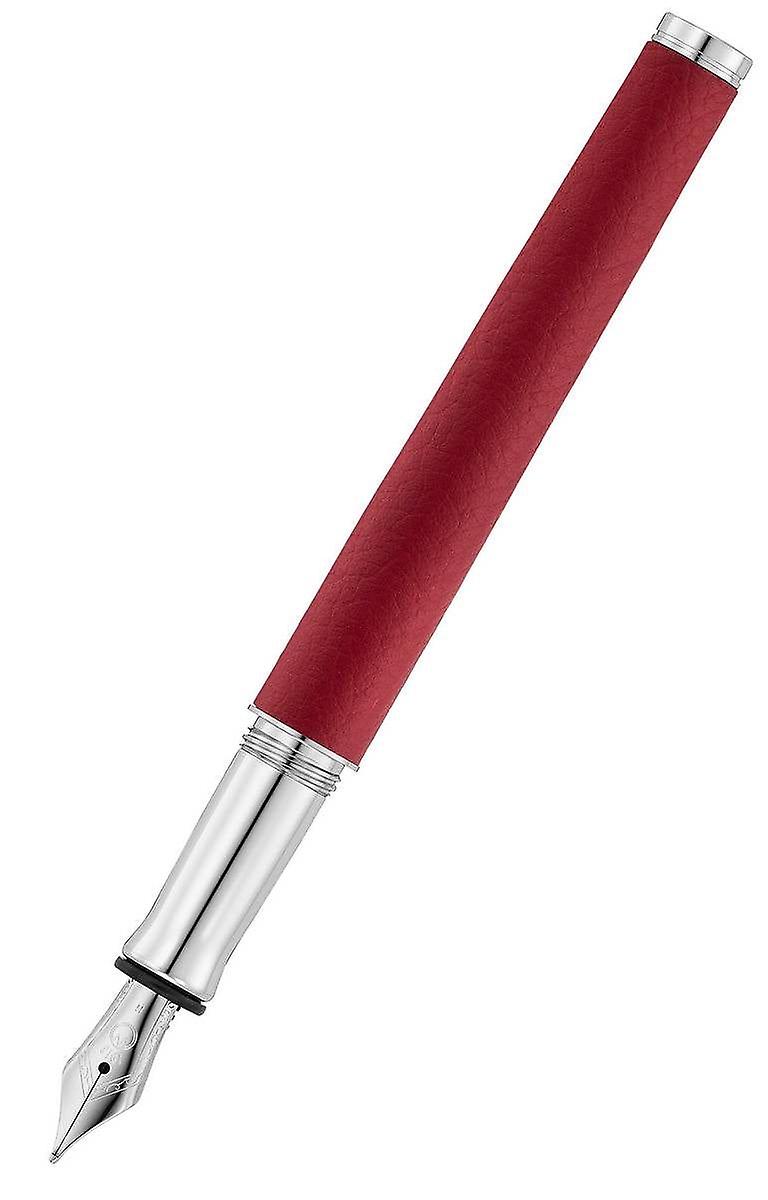 Waldmann Pens Solon Leather Stainless Steel Nib Fountain Pen - Oriental Red