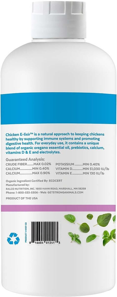 Strong Animals Chicken E-lixir Poultry Supplement， 32-oz bottle