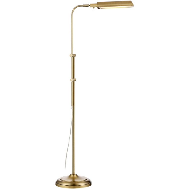 Tall Plated Aged Brass Led Adjustable Metal Shade For Living Room Reading Bedroo