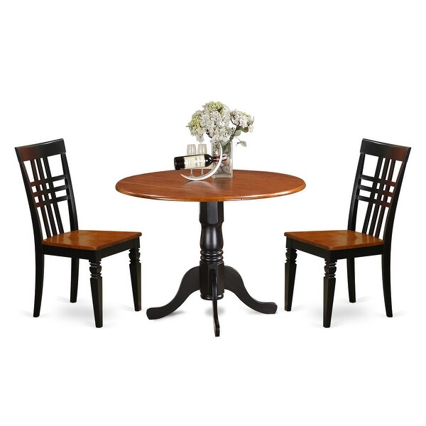 3-Piece Dining Room Table set with Dublin Dining Room Table and 2 Wood Kitchen Chairs - (Color Option)