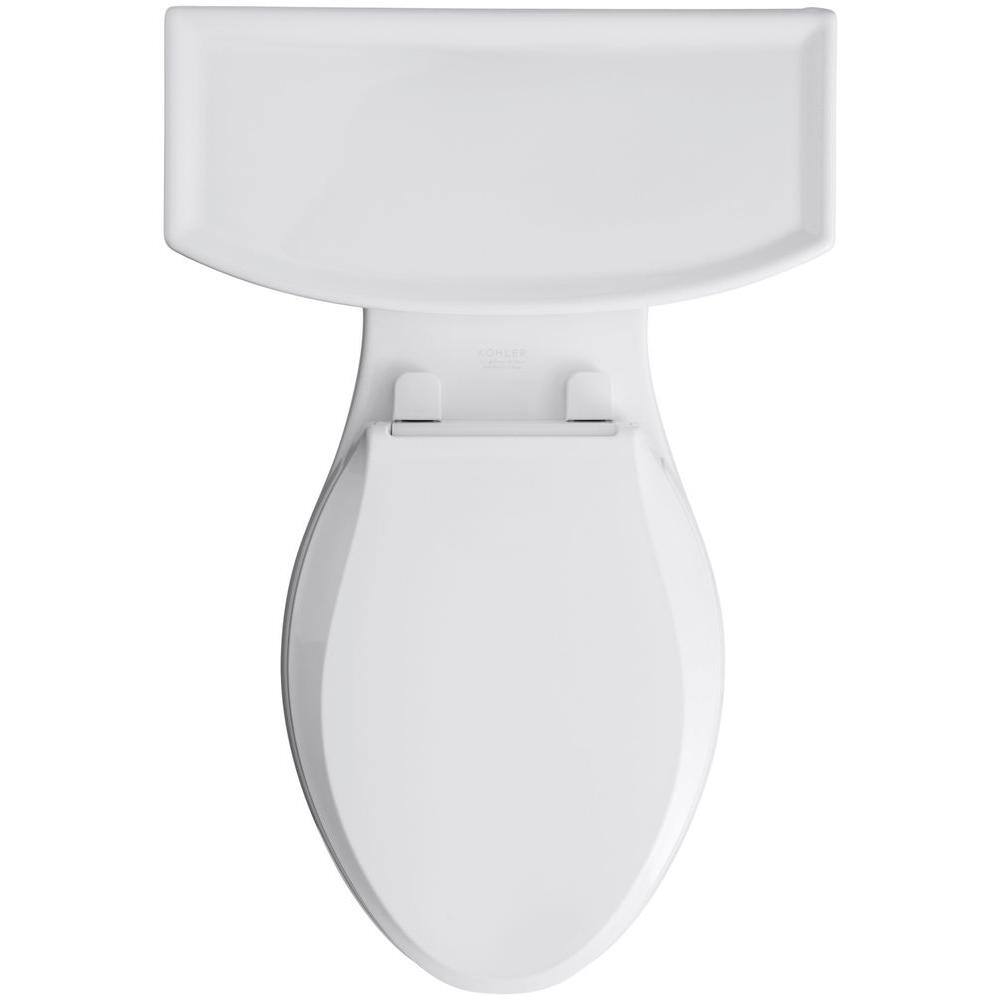 KOHLER Archer Comfort Height 2-Piece 1.28 GPF Single Flush Elongated Toilet with AquaPiston Flushing Technology in White K-3551-0