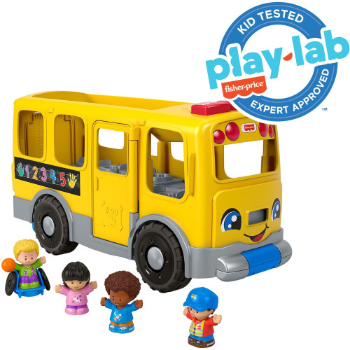 Fisher-Price Little People Toddler Learning Toy， Big Yellow School Bus Musical Push Toy (GLT75)