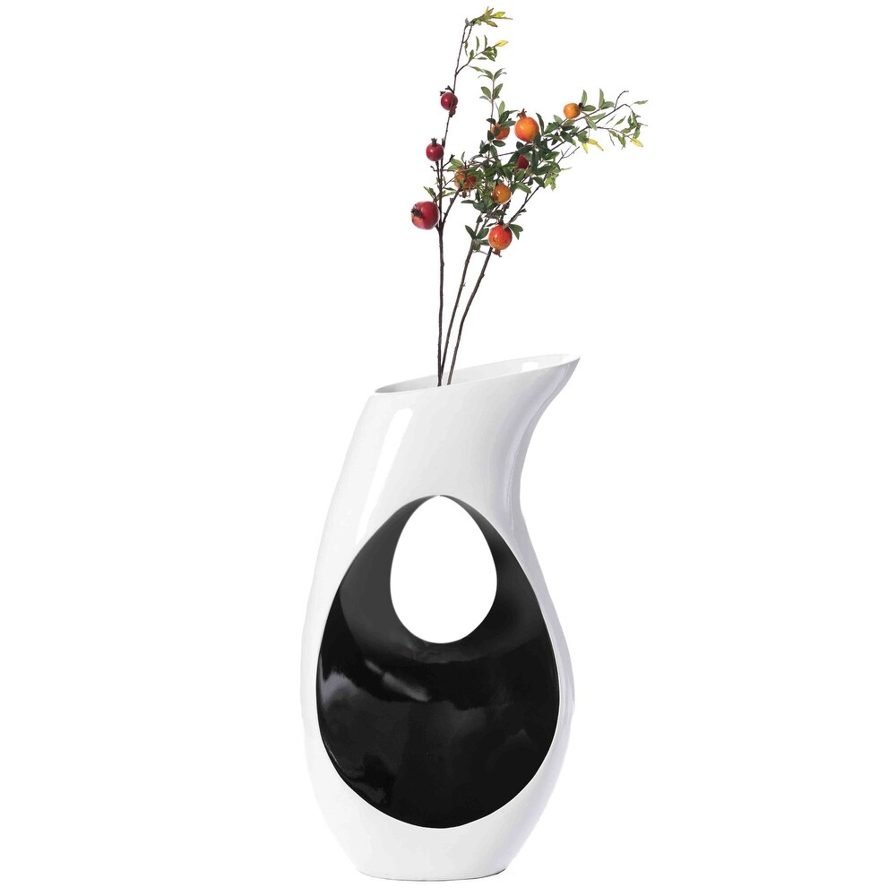 Modern floor vase  White Unique Trumpet Floor Vase  Home Interior Decoration  Modern Floor Vase  Tall Floor Vases