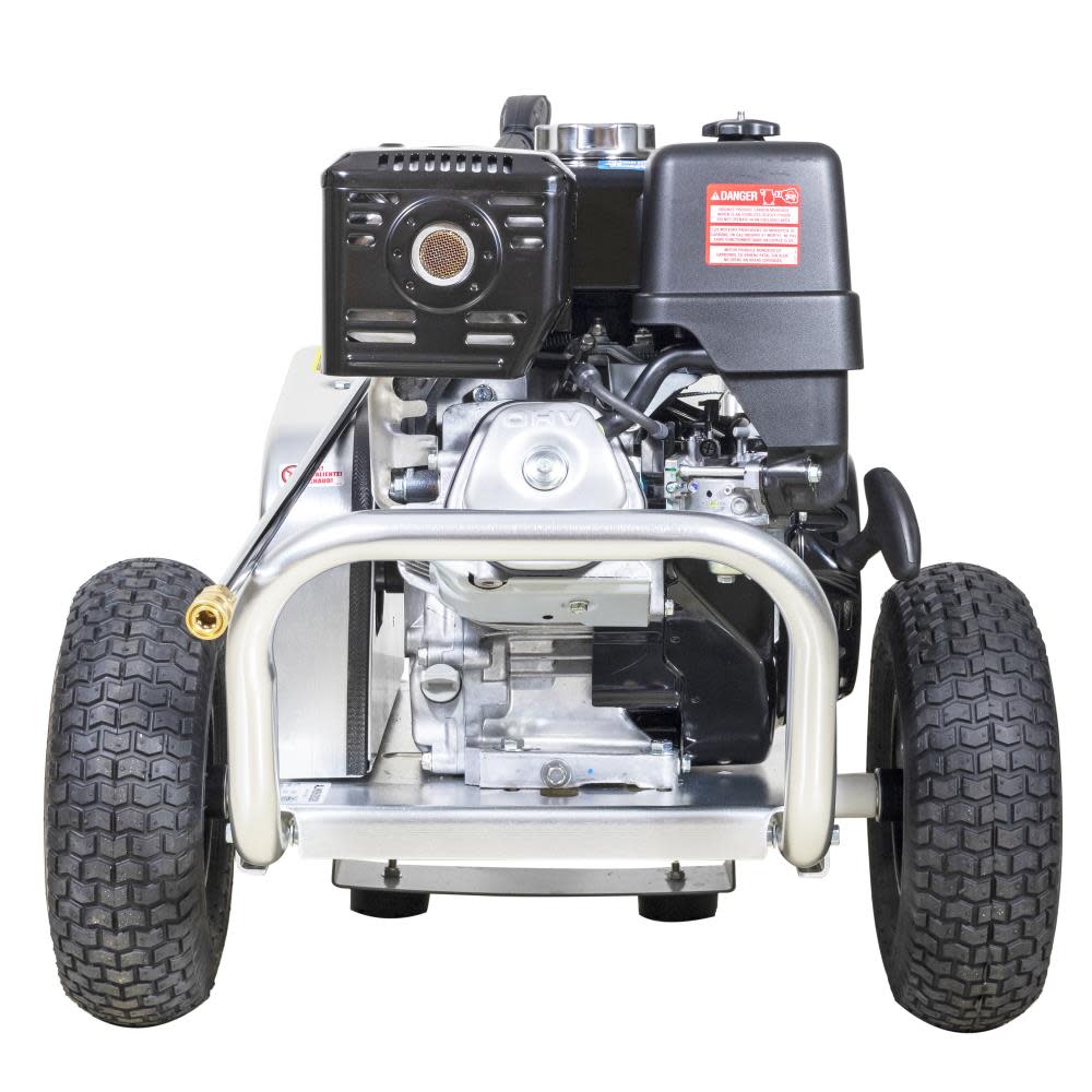 Aluminum Water Blaster 4200 PSI at 4.0 GPM HONDA GX390 with CAT Triplex Plunger Pump Cold Water Professional Belt Drive Gas Pressure Washer (49-State) ;