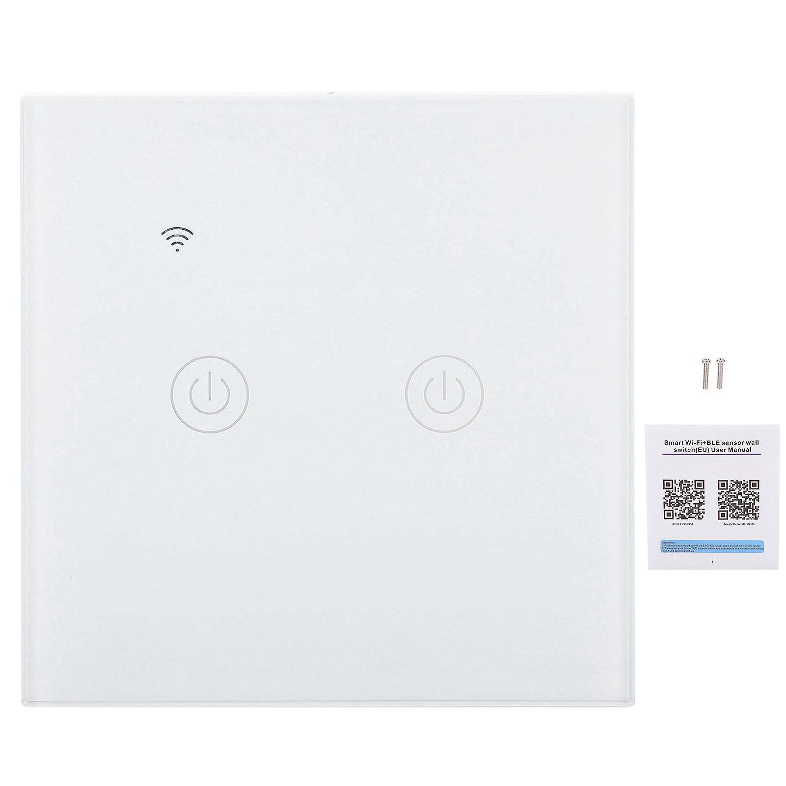 Smart Light Switch Touch Panel Abs Universal For Single / Zero Fire Wire 220240vac2 Way Wifi