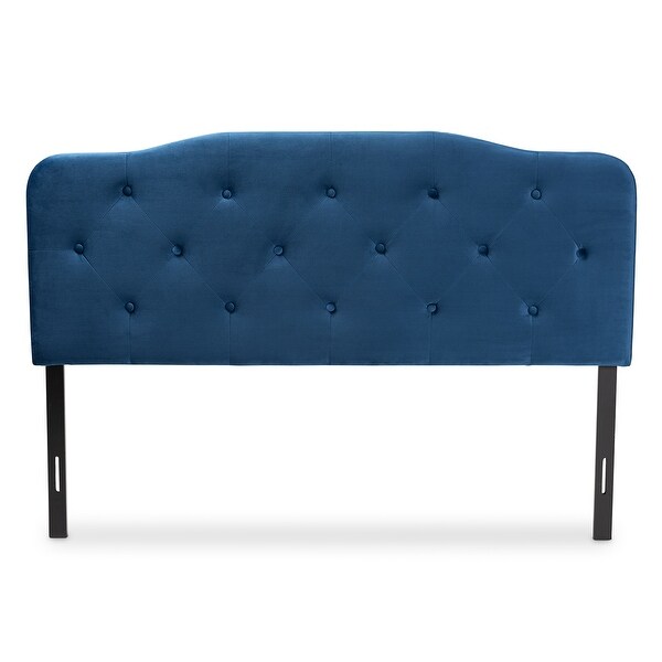 Gregory Modern and Contemporary Velvet Upholstered Headboard-Navy Blue - - 34807903