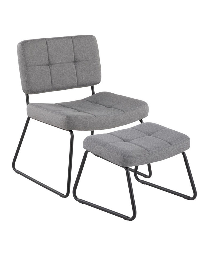 Lumisource Stout Contemporary Lounge Chair and Ottoman Set