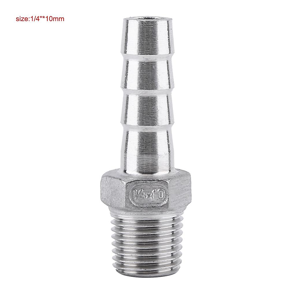 Stainless Steel Threaded Pipe Fitting Barb Hose Tail Connector (1/4