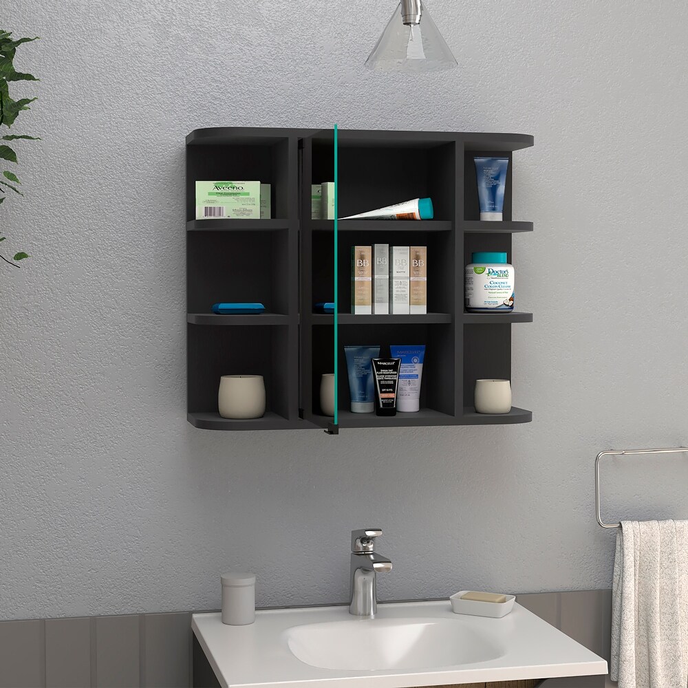 Medicine Cabinet  Six External Shelves Mirror